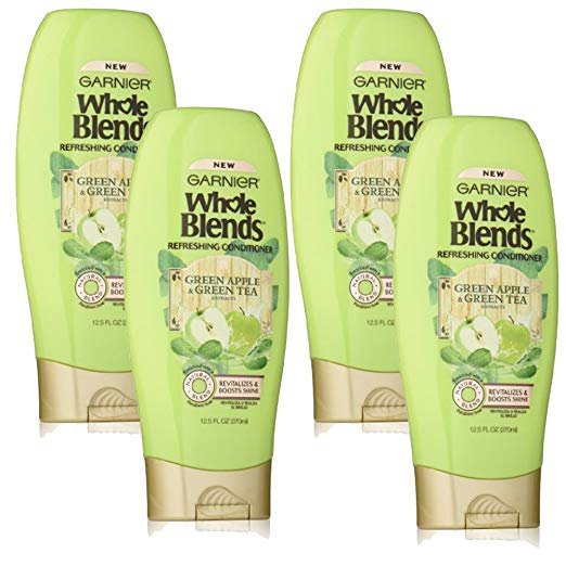 Garnier Whole Blends Conditioner with Green Apple & Green Tea Extracts, 4 Count