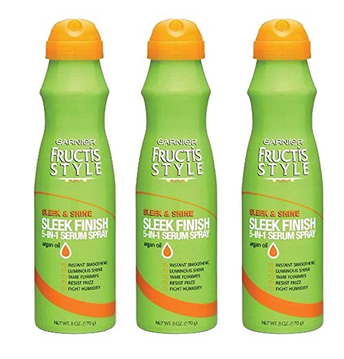 Garnier Sleek and Shine Sleek Finish 5-In-1 Serum Spray for Sleek Finish 6 Ounces (3 Pack)