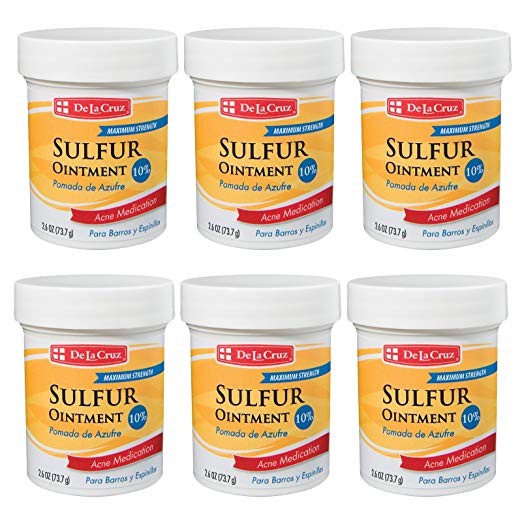 De La Cruz Pomada De Azufre Sulfur Ointment, 2.6-Ounce Jar (Pack of 6)