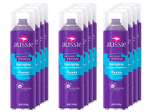 Aussie Instant Freeze Aerosol Hairspray 7 Oz (Pack of 12)