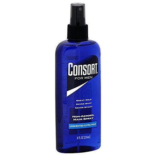 Consort For Men Hair Spray Non-Aerosol Unscented Extra Hold 8 oz (Pack of 5)