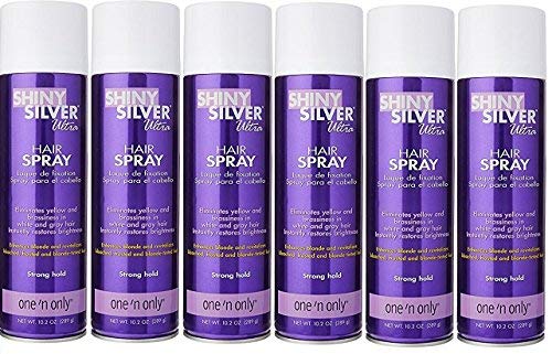 One n Only Shiny Silver Ultra Strong Hold Hair Spray 10.2 oz (Pack of 6)