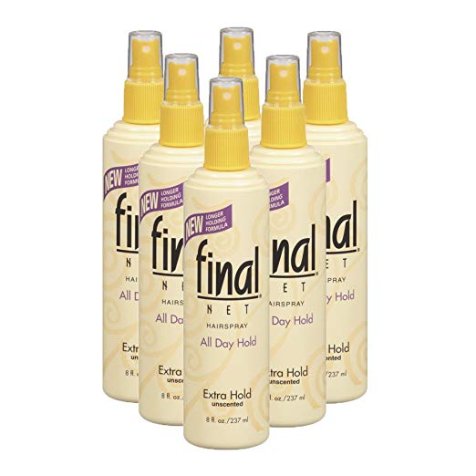 Final Net Extra Hold Unscented Hairspray, 8 Ounce (Pack of 6)