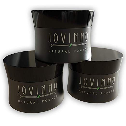 Jovinno Natural Premium Hair Styling Pomade/Hair Wax - Medium to Strong Hold Clear Thick Formula Non-Greasy Water Soluble. Made in France. 5oz (Pack of 3)