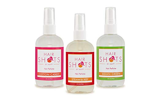 Hair Shots Heat Activated Hair Fragrance Mixer Bundle 3 Items: Cotton Candy, Coconut Mango, Asian Green