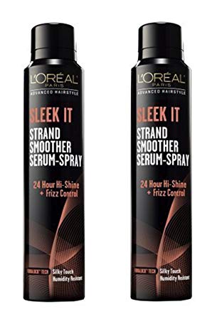 (2 Pack) L'Oreal Paris Advanced Hairstyle Sleek It Strand Smoother Serum-Spray, 5.3 Fl Oz