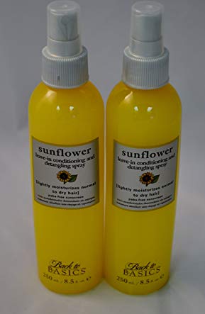 Back to Basics Sunflower Leave-In Conditioning and Detangling Spray 8.5 oz ~ 2 PACK