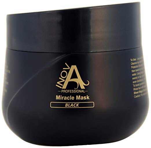 Inova Professional Color Revive & Enhance - The Miracle Mask - Color Deposit Black - Deep Conditioning Mask, 10.2 Fluid Ounce