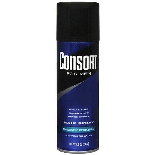 Consort For Men Hair Spray Aerosol Unscented Extra Hold 8.30 oz (Pack of 12)