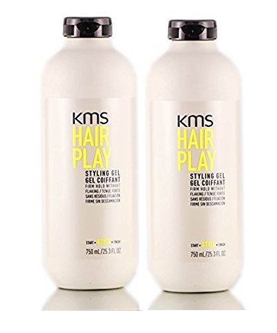 KMS HAIRPLAY Styling Gel Flake-Free Glossy Shine Firm Hold Long-Lasting Control, 25.3 oz (Pack of 2)