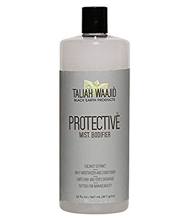 Taliah Waajid Black Earth Natural Protective Mist Bodifier Leave-In Conditioner, 32 oz - Eliminates Breakage & Split Ends - Infused with Olive Oil, Wheat Germ Extract & Coconut Oil