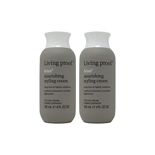 Bundle-2 Items : Living Proof No Frizz Nourishing Styling Cream, 4 Oz (Pack of 2)