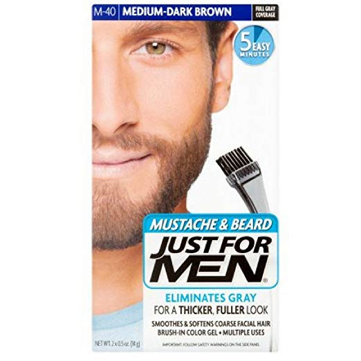 Just For Men Beard Mdbrn# Size 1ct Just For Men Mustache, Beard & Sideburn Clear Gel Medium/Dark Brown