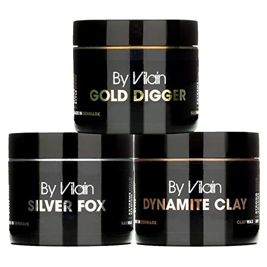 BY VILAIN Gold Digger, Silver Fox and Dynamite Professional Mens Hair Grooming Bundle