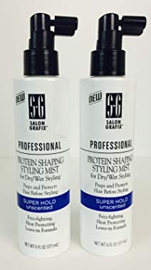 Salon Grafix Professional Protein Shaping Styling Mist, Super Hold, Unscented, 6 Fl Oz (Pack of 2)