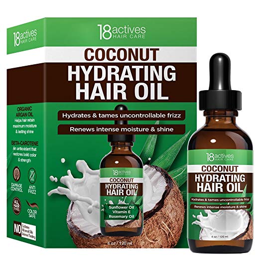 18actives Coconut Hydrating Hair Oil, 4 Fluid Ounce