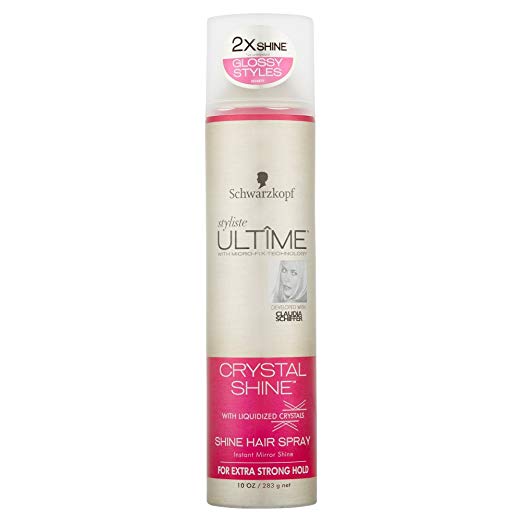 Schwarzkopf Styliste Ultime Crystal Shine & Hold Laminating Shine Hair Spray, 10 Oz (Pack of 2)