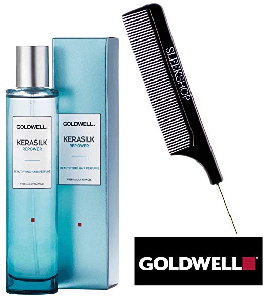 Goldwell Kerasilk Beautifying Hair Perfume (with Sleek Steel Pin Tail Comb) (REPOWER, 1.6 oz)