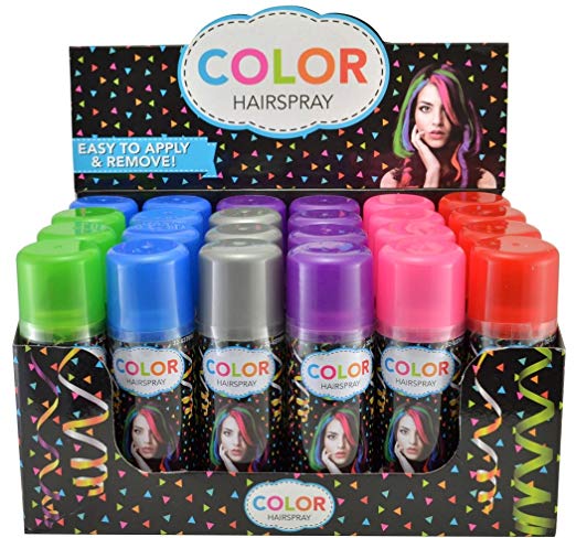 Temporary Hair Color Spray 3 oz - Case (24 Cans) - 6 Colors